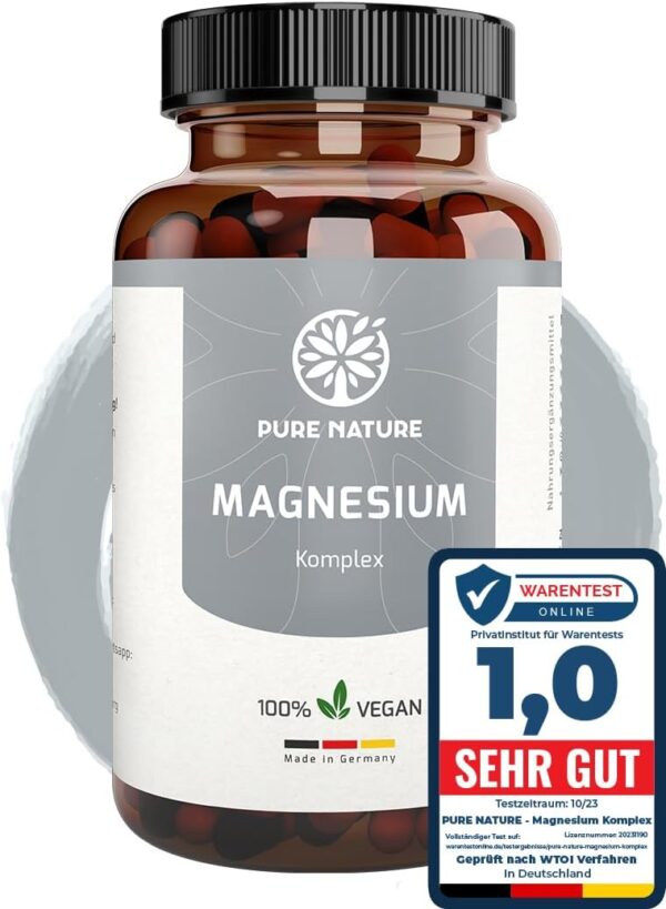Magnesium Komplex hochdosiert 400 mg 7in1 Kapseln mit 7 organischen Formen I 180 Kapseln I Höchste Bioverfügbarkeit I Hergestellt in DE I OHNE Zusätze