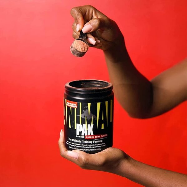 Universal Nutrition ANIMAL Pak Pulver (Cherry) Multivitamin-Komplex fürs Training mit Vitaminen, Mineralien & Aminosäuren, Enzyme unterstützen die Nährstoffversorgung & Immunsystem, 44 Messlöffel – Bild 4