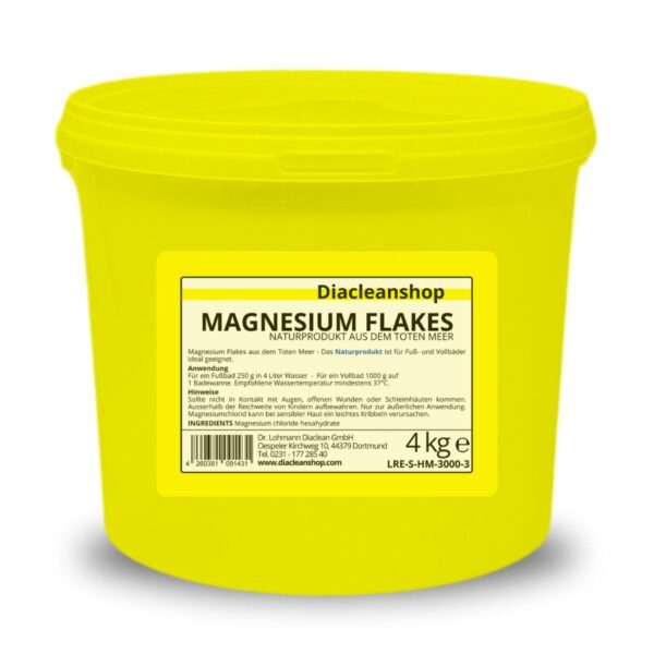 Magnesium Flakes aus dem Toten Meer 4kg – Magnesiumkristalle aus Magnesiumchlorid – 100% Naturprodukt - u.a. zur Herstellung von Magnesiumöl, Magnesium Spray, Magnesium Fußbad, Magnesium Vollbad uvm