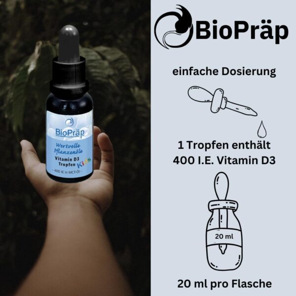 BioPräp Vitamin D3 Tropfen Kids | 680 Tage | für Kinder und Säuglinge | 20 ml | Made in Germany | zertifizierte Produktion – Bild 4
