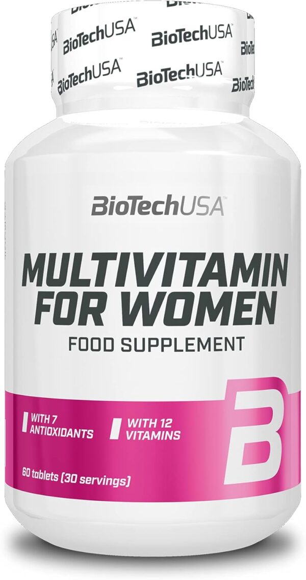 BioTechUSA Multivitamin For Women | 12 Vitamine + 11 Mineralien | Energie-, Knochen- und Immunsystemunterstützung | Antioxidantienschub, 60 Tabletten