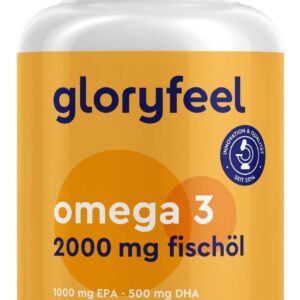 Omega 3 Kapseln - Hochdosiert mit 2000mg Fischöl, 1000mg EPA & 500mg DHA pro Tagesdosis (in Triglycerid-Form) - Essentielle Fettsäuren aus Anchovis - Laborgeprüft in Deutschland hergestellt