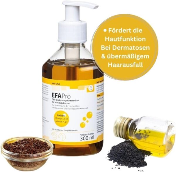 EfaPro Hautbalance 300 ml für Hunde & Katzen: Unterstützt Haut- und Fellbeschaffenheit, Mit Omega-3/6 und Vitaminen, unterstützend bei Hautirritationen, Einfach zu dosieren – Bild 5
