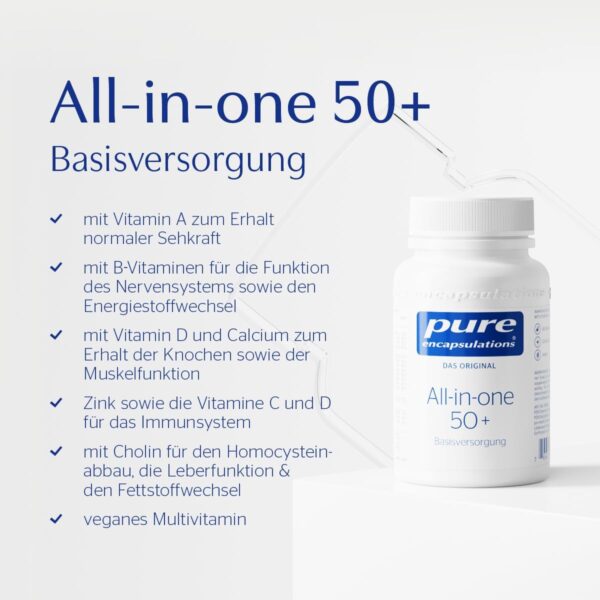Pure Encapsulations - All-in-one 50+ - Multivitamin für aktiveres Älterwerden - 60 vegetarische Kapseln – Bild 2