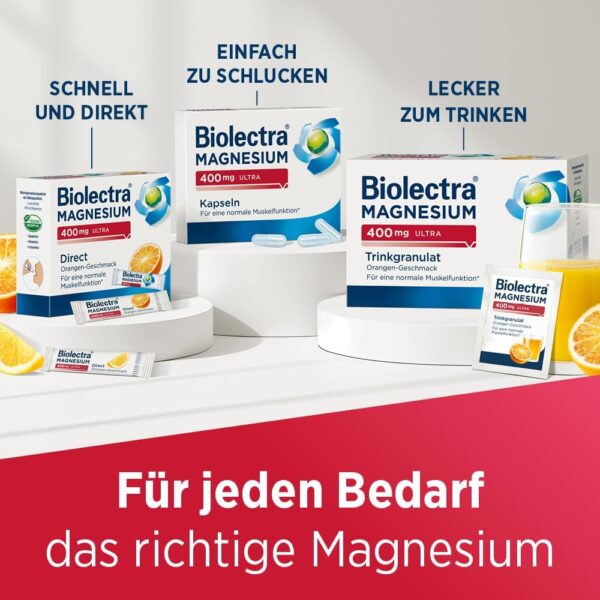 Biolectra Magnesium 400 mg Direct Sticks Zitrone, 60 Stück: Für eine normale Muskelfunktion bei erhöhtem Bedarf, Magnesium Direkt-Sticks, hochdosiert – Bild 8