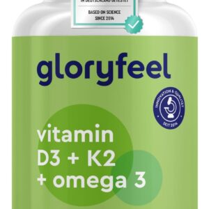Vitamin D3 K2 Omega 3-5000 IE + K2VITAL® + 1000mg Fischöl Triglyceride Form (DHA + EPA) - 99,7+% All-Trans Vitamin K2 MK7 - Hochdosiert, laborgeprüft in Deutschland hergestellt