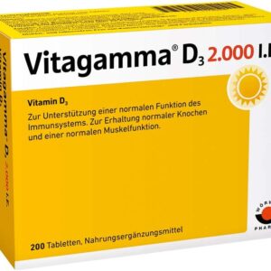 Vitagamma® D3 2.000 I.E.: Sonnenkraft für Ihre Gesundheit, trägt bei zur der normalen Funktion des Immunsystem, 200 Tabletten