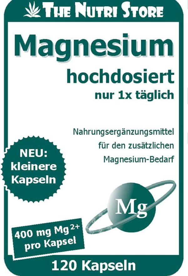 Magnesium 400 mg Kapseln 120 Stk. - hochdosiert - 4 Monatsvorrat – Bild 2