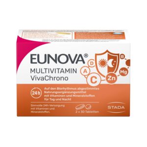 EUNOVA® VivaChrono - Ausgewählte Vitamine, Mineralien & Nahrungsergänzungsmittel, auf den Biorhythmus abgestimmt mit zeitversetzter Freisetzung, 2x30