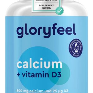 Calcium Tabletten 800 mg + Vitamin D3 1000 I.E. - Kalzium aus Calciumcarbonat Hochdosiert - D3 zur Unterstützung der Calcium-Aufnahme* - 180 Tabletten für 3 Monate - Laborgeprüft, ohne Zusätze