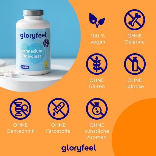 Magnesium Bisglycinat - 240 Kapseln - 400mg Chelatiertes Magnesium pro Tag - Hochdosiert für weniger Müdigkeit + Muskel-Support* - Vegan, laborgeprüft, ohne Zusätze in Deutschland hergestellt – Bild 4