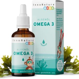 InnoNature Omega 3 Tropfen Kids | natürlich aus der Mikroalge Schizochytrium | 30ml, DHA 127-170mg, EPA 63-84mg | Empfohlen für Kinder ab 4 Jahren