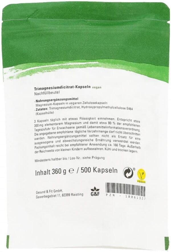 Magnesium PUR 500 Kapseln – Bild 2