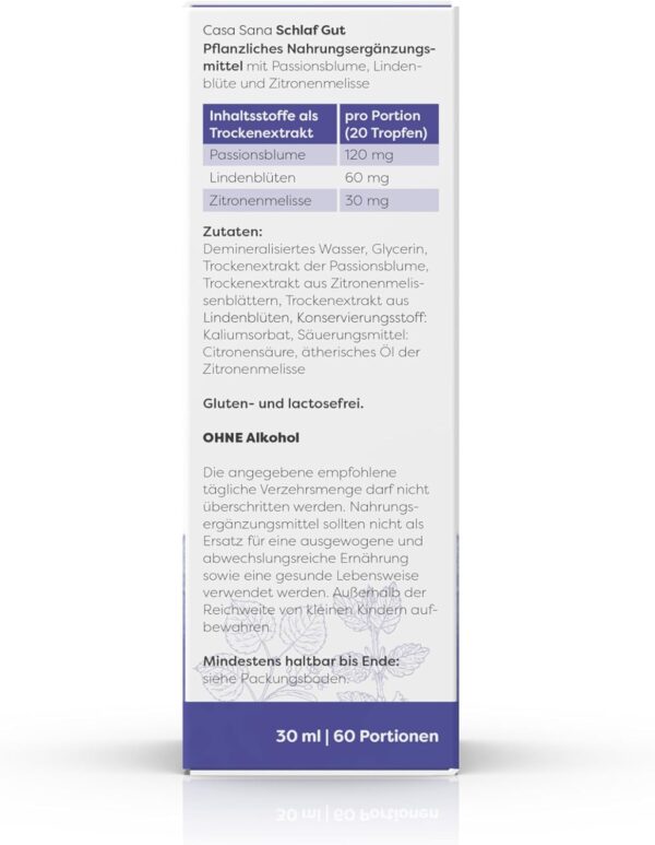 Casa Sana Schlaf Gut, 30 ml - Für einen erholsamen Schlaf und eine gesunde Entwicklung - Bei Einschlaf- und Durchschlafproblemen – Bild 2
