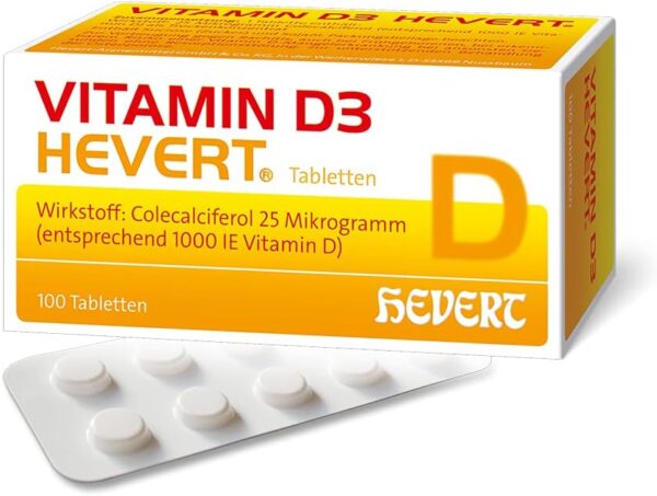 Vitamin D3 Hevert bei Mangel und erhöhtem Bedarf, 100 St. Tabletten – Bild 2
