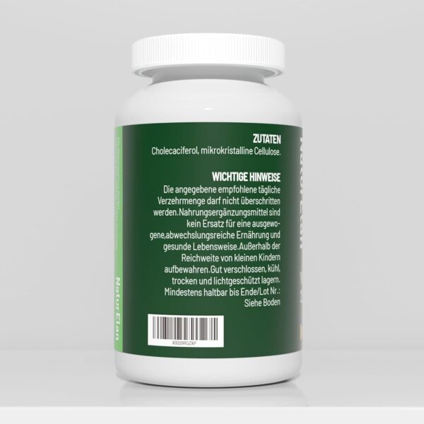 Vitamin D3 20000 I.E. Hochdosiert – 400 Tabletten, Sonnenvitamin für Immunsystem, Vegetarisch, In Deutschland Produziert – Bild 7