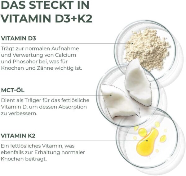 Primal Vitamin D3 & K2 Tropfen von Primal Harvest - Nahrungsergänzungsmittel-Multivitamintropfen mit MCT-Öl, flüssiges Vitamin mit Tropfflasche, für Männer und Frauen, 980 Tropfen. – Bild 5
