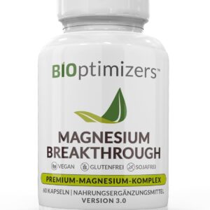BiOptimizers Magnesium Breakthrough 3.0 | 7 Magnesiumarten: Chelat, Citrat, Bisglycinat, Malat, Aspartat, Taurat, Oratat | 60 Kapseln