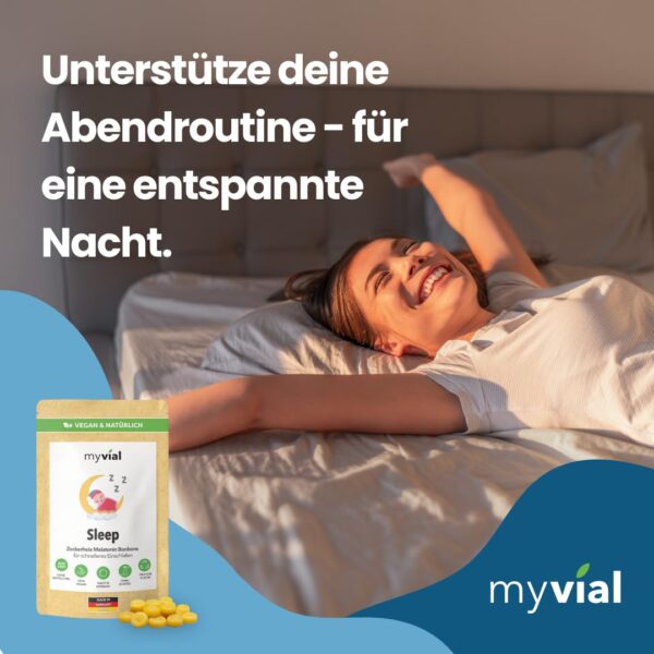 Sleep Melatonin Bonbons zuckerfrei 60 Stück Lutschbonbon ohne Zucker Alternative zu Melatonin Kapseln & Melatonin Gummis vegan produziert in Deutschland – Bild 6