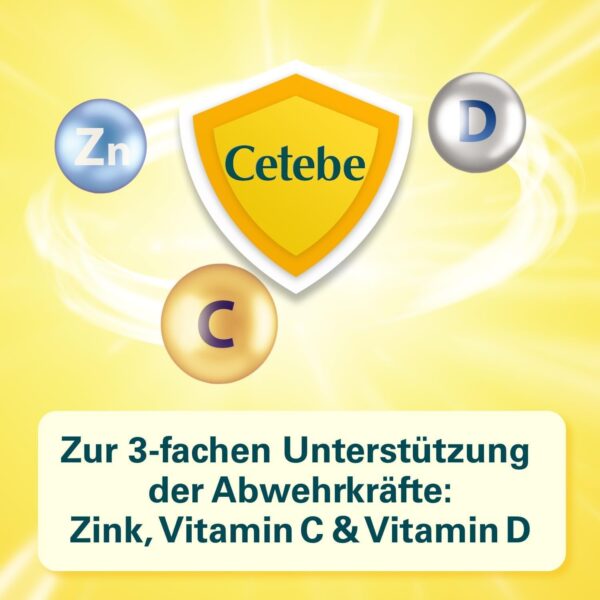 Cetebe Abwehr plus - Nahrungsergänzungsmittel zur dreifachen Unterstützung der Abwehrkräfte mit ZEITPERLEN - Vitamin C, Vitamin D und Zink - 1 x 120 Kapseln – Bild 3
