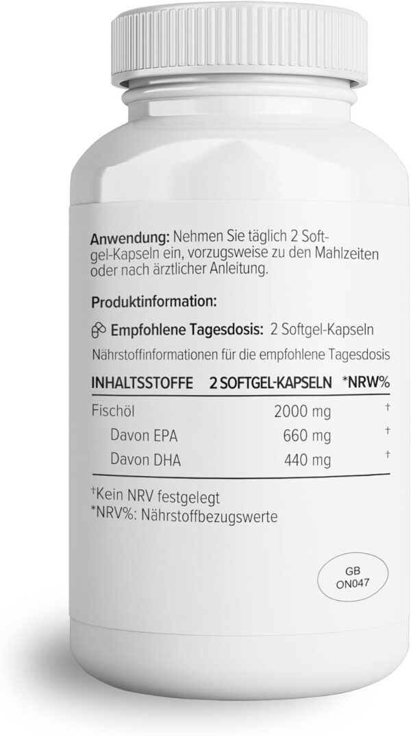 Theonia Omega-3 Fischöl – 2.000mg mit Vitamin E – Erhält Herz-, Gelenk- Gehirn- & Immunfunktionen – Männer & Frauen – 60 Kapseln & nicht genverändert – Bild 2