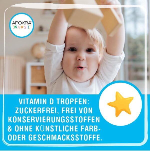 Vitamin D Tropfen Kinder | Veganes D3 Mit Hochwertigem MCT-Öl | immunsystem stärken kinder | 30ml | Zweimonatsbedarf | APOKRA KIDS – Bild 2