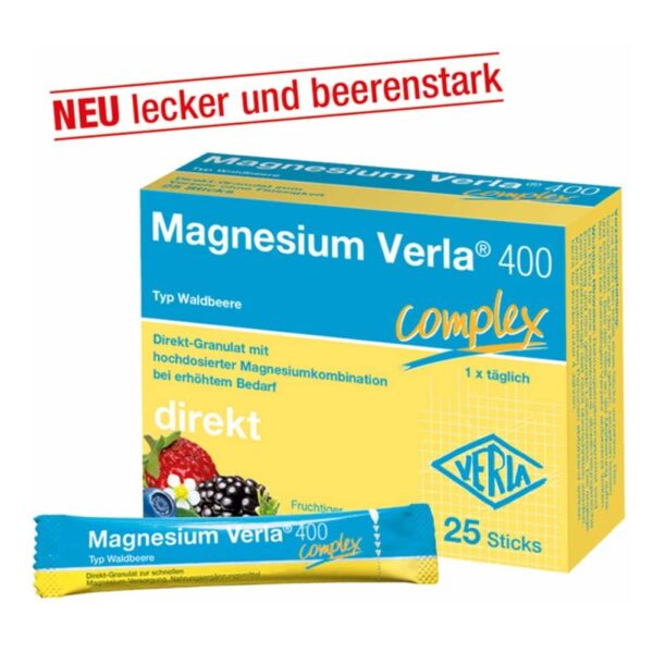Magnesium Verla 400 Waldbeere Direkt-Granulat 25 stk – Bild 2