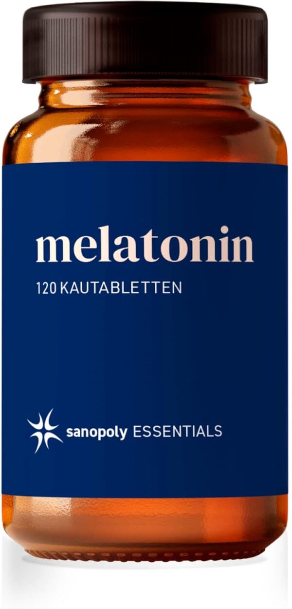 Sanopoly ESSENTIALS Melatonin Tabletten I Melatonin 0,5mg I 120 Kautableten I Vegan & ohne Gentechnik