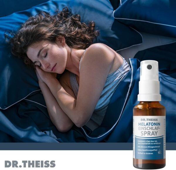 Dr. Theiss Melatonin Einschlaf-Spray | 30ml | Hilfe bei Einschlafproblemen | Mit Melatonin & Passionsblumenextrakt | Vegan und ohne Zucker | Zitronen-Minzgeschmack – Bild 2
