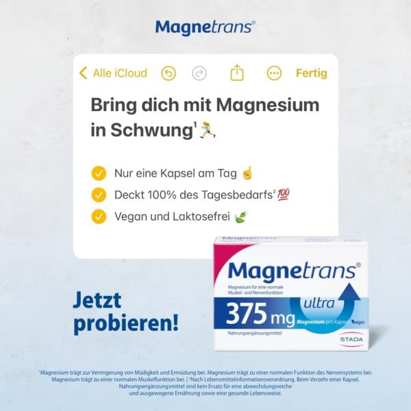 Magnetrans ultra 375 mg Kapseln – Magnesiumkapseln für eine normale Muskel- und Nervenfunktion - 1 x 50 Kapseln – Bild 9