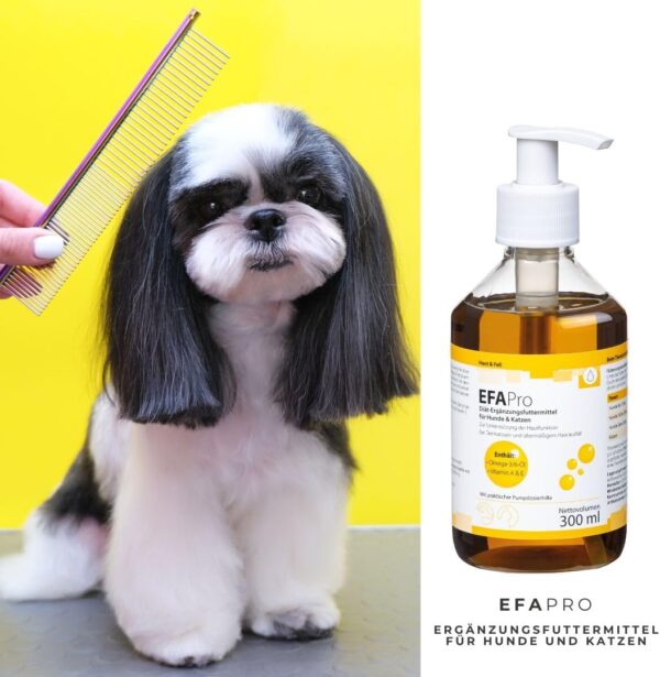 EfaPro Hautbalance 300 ml für Hunde & Katzen: Unterstützt Haut- und Fellbeschaffenheit, Mit Omega-3/6 und Vitaminen, unterstützend bei Hautirritationen, Einfach zu dosieren – Bild 4