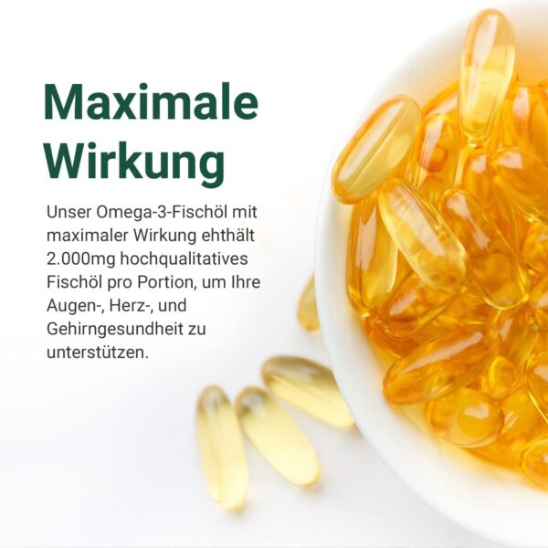 Theonia Omega-3 Fischöl – 2.000mg mit Vitamin E – Erhält Herz-, Gelenk- Gehirn- & Immunfunktionen – Männer & Frauen – 60 Kapseln & nicht genverändert – Bild 6