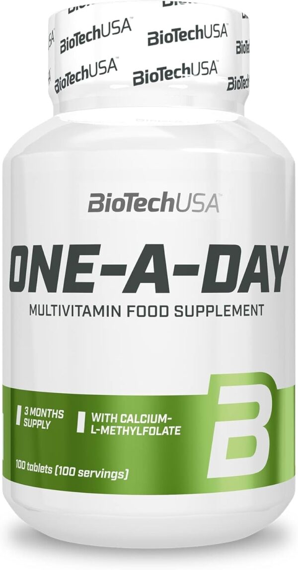 BioTechUSA One-A-Day Multivitamin | 12 Vitamine | 10 Mineralstoffe | Energie, Immunsystem und Knochengesundheit, 100 Tabletten