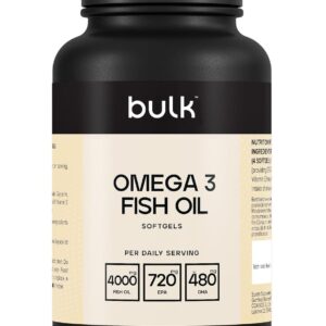 Bulk Omega 3 Fischöl Weichkapseln, 4000 mg Fischöl pro Portion, 730 mg EPA, 480 mg DHA, 1000 mg, 90 Kapseln