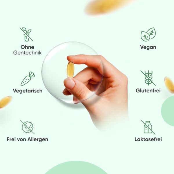 Vegane Omega 3 Kapseln - 2000mg Algenöl liefern 600mg DHA & 300mg EPA pro Tag - 90 Softgels - Frei von Magnesiumstearat & Glutenfrei - WeightWorld – Bild 3