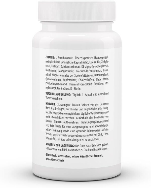 Vita World Multivitamin A-Z ohne Vitamin K 120 Kapseln Vegan Jodfrei Apotheken Herstellung – Bild 3