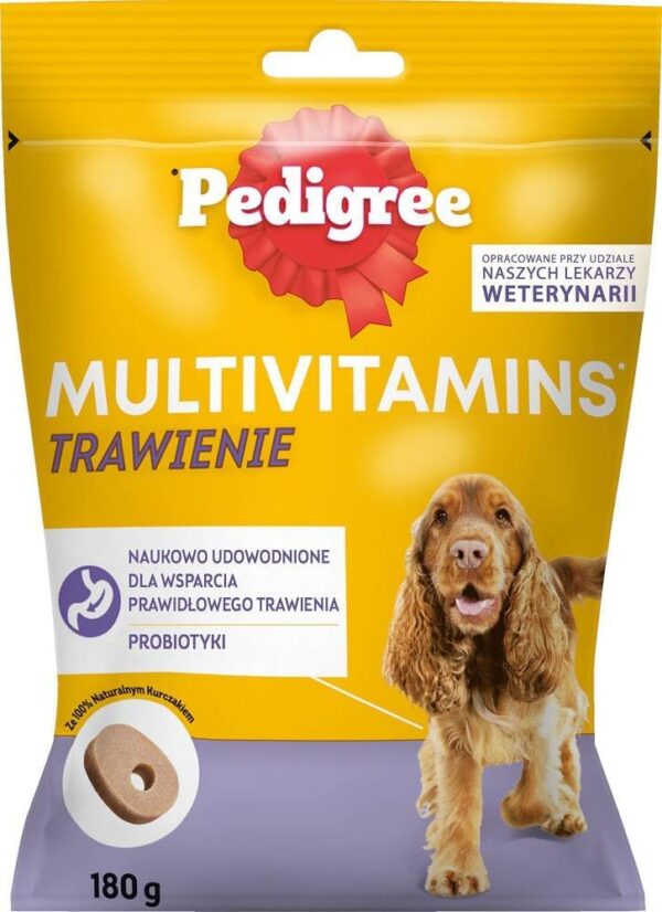 PEDIGREE Hundesnacks Multivitamins Verdauung - 180 weiche Hundeleckerlis mit Probiotika (6 x 180g)- Supplements zur Unterstützung der Verdauung, einfache Fütterung