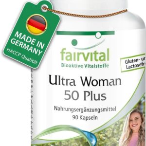 Fairvital | Ultra Woman 50 Plus - 90 Kapseln - Multivitamine mit Mineralien für Frauen - über 50 Vitalstoffe - qualitätsgeprüft und hochdosiert