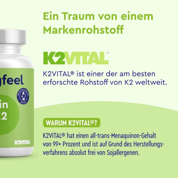 Vitamin D3 K2 5000 IE (2+ Jahre) - Premium: K2VITAL® 99,7+% All-Trans - 200µg Vitamin K2 MK7 Hochdosiert - 1 Tablette/5 Tage - Laborgeprüft, ohne Zusätze in Deutschland hergestellt – Bild 3