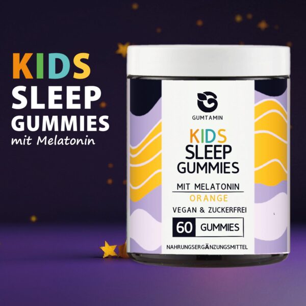 Gumtamin Sleep Kinder Melatonin Gummies - 60 Melatonin Gummibärchen zuckerfrei - vegane Melatonin Gummies speziell für Kinder entwickelt (60 Stück) – Bild 2