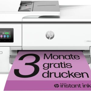 HP OfficeJet Pro 9720e A3-Multifunktionsdrucker, Drucken bis A3, 3 Monate gratis drucken mit HP Instant Ink inklusive, HP+, Drucker, Scanner, Kopierer, Fax, WLAN, LAN, Duplex, Airprint, Grau-Weiß
