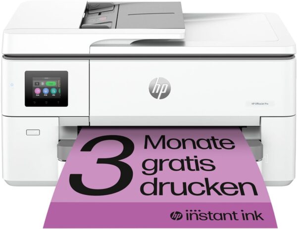 HP OfficeJet Pro 9720e A3-Multifunktionsdrucker, Drucken bis A3, 3 Monate gratis drucken mit HP Instant Ink inklusive, HP+, Drucker, Scanner, Kopierer, Fax, WLAN, LAN, Duplex, Airprint, Grau-Weiß