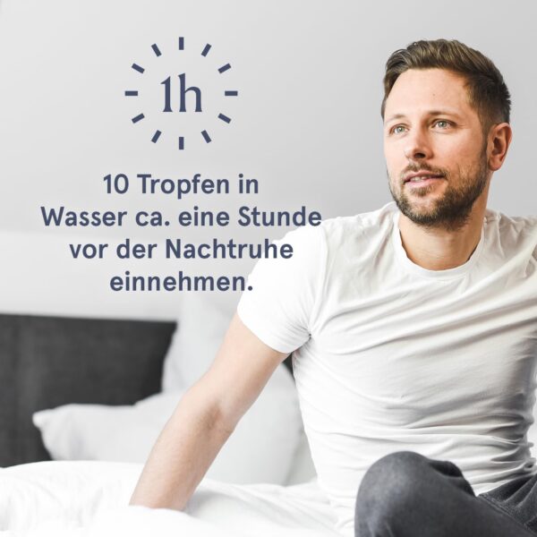 Schlaftropfen mit Melatonin und Hanfsamenextrakt | 100% natürliche Tropfen in Apothekenqualität | Verkürzung der Einschlafzeit | Jetlag Linderung | 30ml – Bild 2