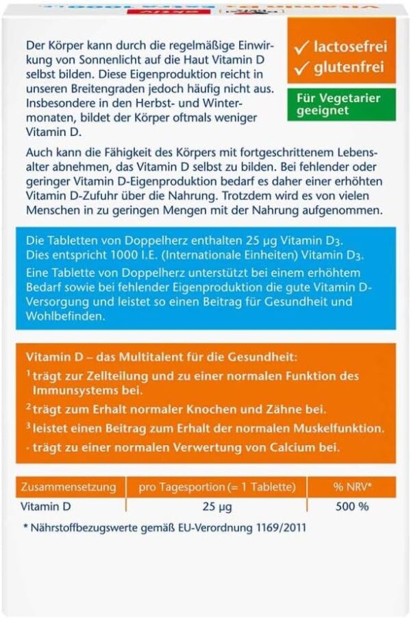 Doppelherz Vitamin D 1.000 I.E. Extra Tabletten – Bild 2
