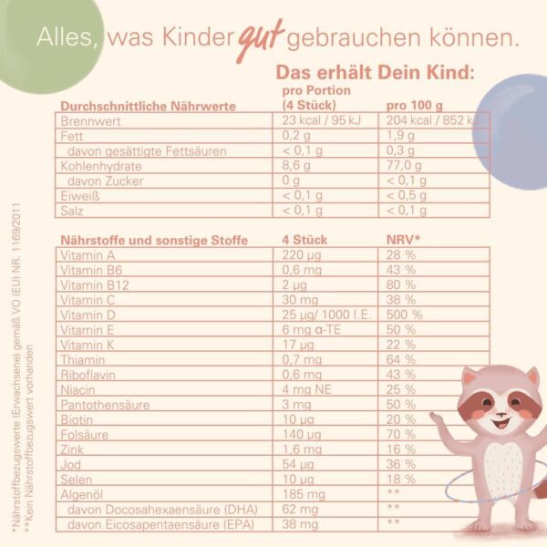 wowtamins Kids Complete - Vegane Multivitamin Gummies mit Omega 3 (30-Tage-Vorrat) - Vitamine für Kinder - Nahrungsergänzungsmittel für das Immunsystem mit Vitamin C, D3, B12, Zink & mehr – Bild 7