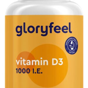 Vitamin D Sonnenvitamin - 400 Tabletten (13 Monate) - Laborgeprüfte 1000 IE Vitamin D3 pro Tablette - Unterstützt Knochen, Zähne, Muskeln und Immunsystem* - Ohne Zusätze