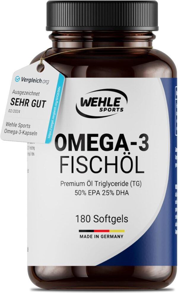 Omega 3 Kapseln hochdosiert - Fischöl Kapseln mit 2000mg (1000mg EPA & 500mg DHA) pro Tagesdosis - Omega-3 Fettsäuren ohne Vitamin E - Aufwendig gereinigt aus nachhaltigem Fischfang