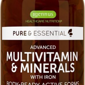 Multivitamin Tabletten, Vitamin für Frauen mit extra Eisen, Folsäure als Folat, Zink, Selen & Vitamin D3, bioaktiv und vegan, 180 Tabletten, 3 Monatsvorrat, von Igennus