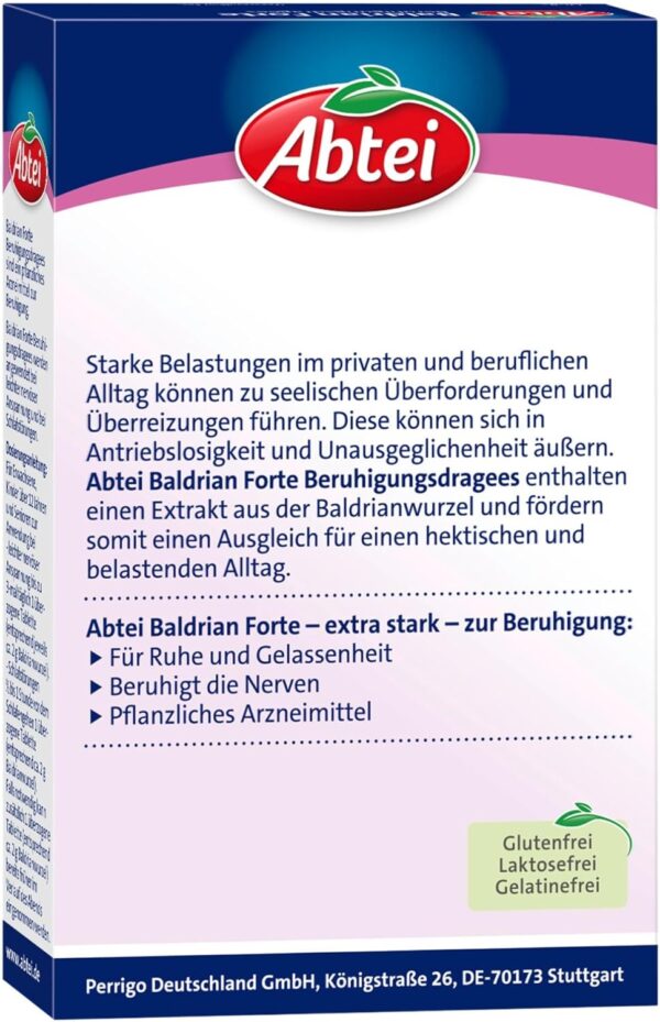 Abtei Baldrian Forte - pflanzlich, aus der Baldrianwurzel - zur Beruhigung und bei Schlafstörungen - ohne Gewöhnungseffekt - 30 Dragees – Bild 5