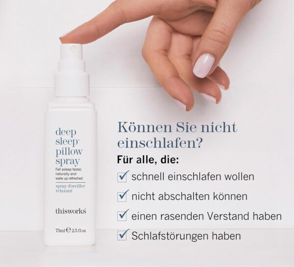 This Works Deep Sleep Pillow Spray, 75 ml — Natürliches Schlafspray mit Lavendel, Kamille und Vetivert — wissenschaftlich fundiertes Kissenspray zur Schlafunterstützung – Bild 2